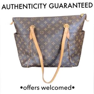 Authentic Louis Vuitton Totally MM Tote Monogram Canvas Tote Shoulder Bag SD4150